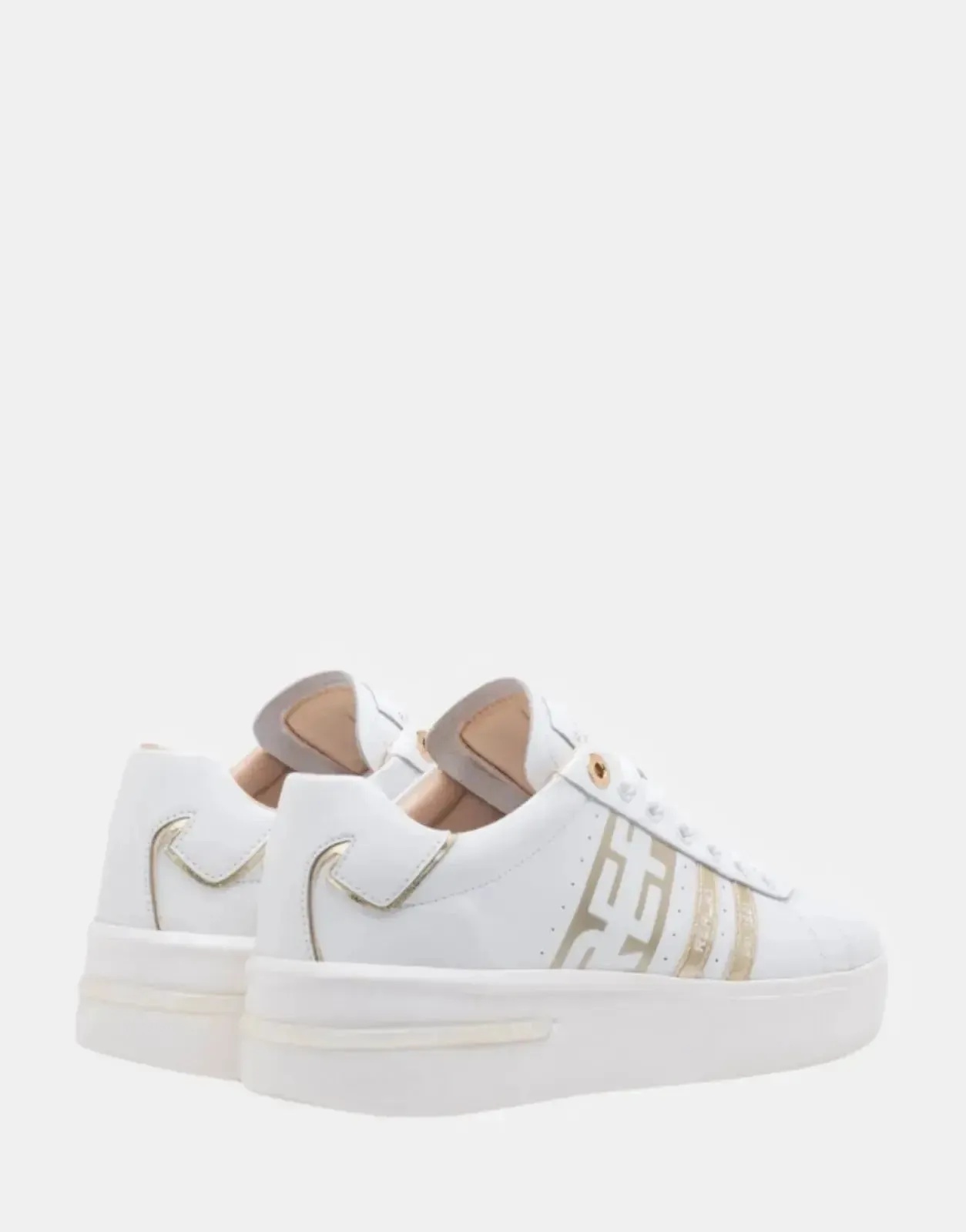 Replay University Gold Stripes White Sneakers