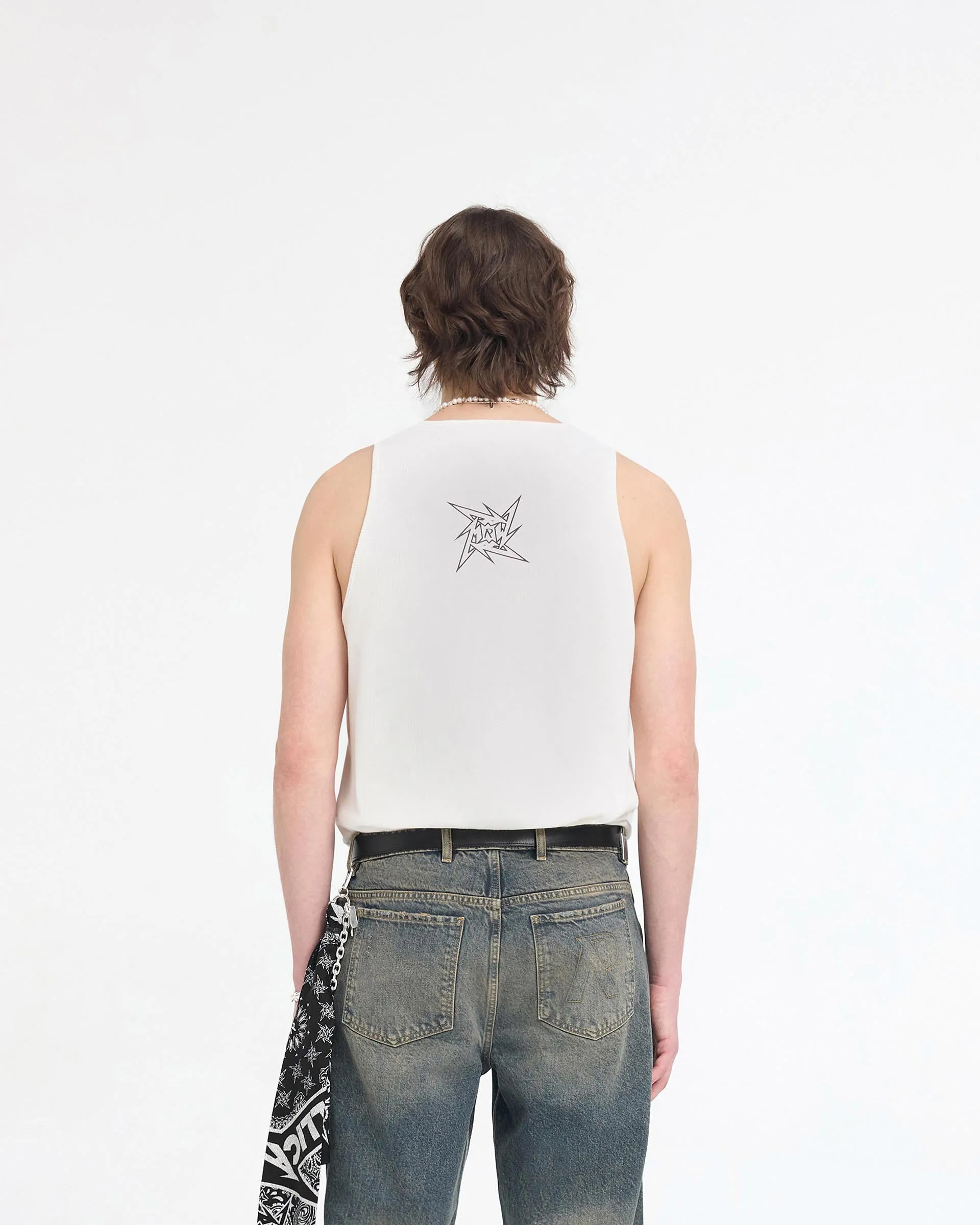 Represent X Metallica Local Crew Vest - Flat White
