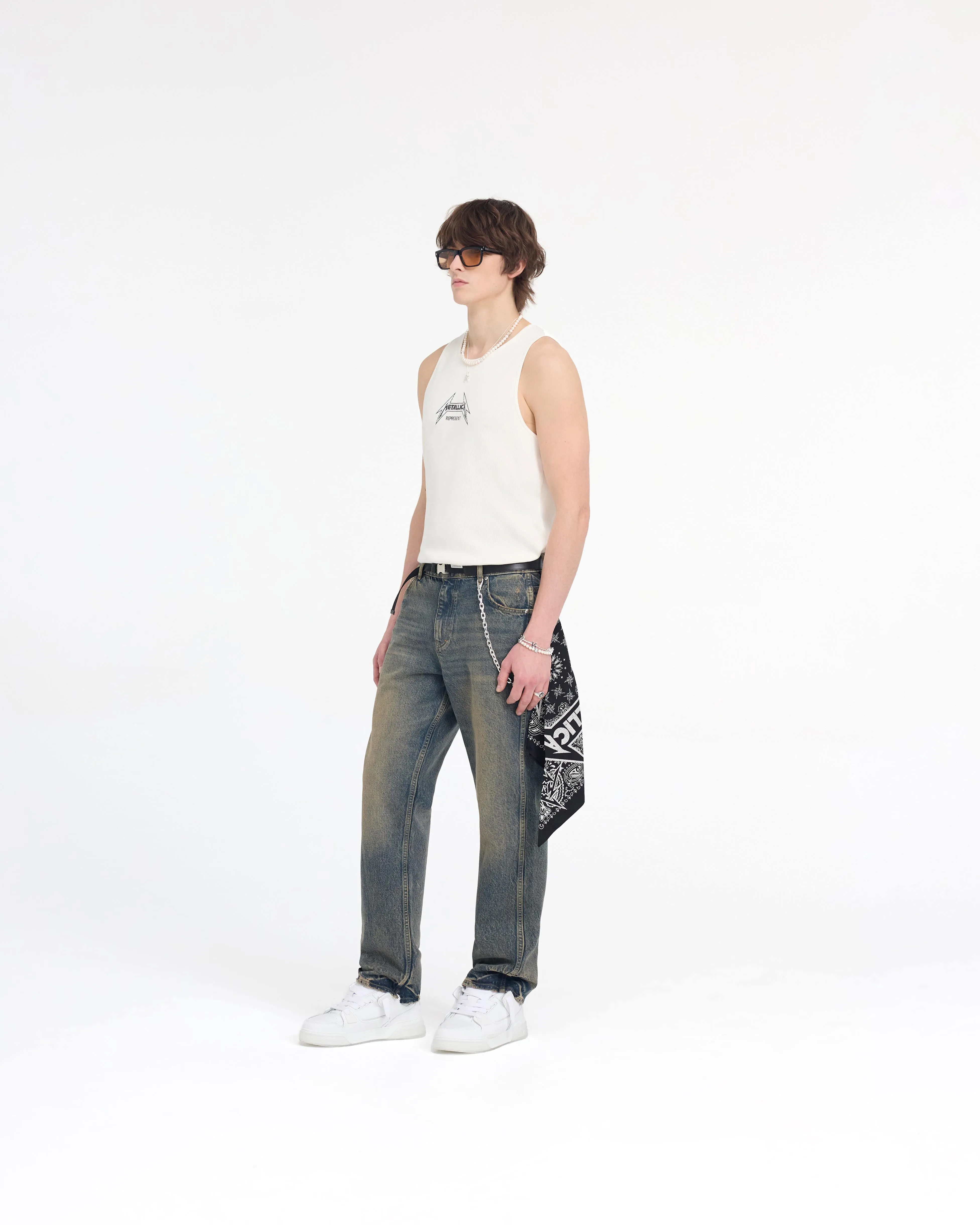 Represent X Metallica Local Crew Vest - Flat White