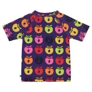 Retro Apples Short Sleeve Rashguard - Purple Heart