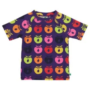 Retro Apples Short Sleeve Rashguard - Purple Heart