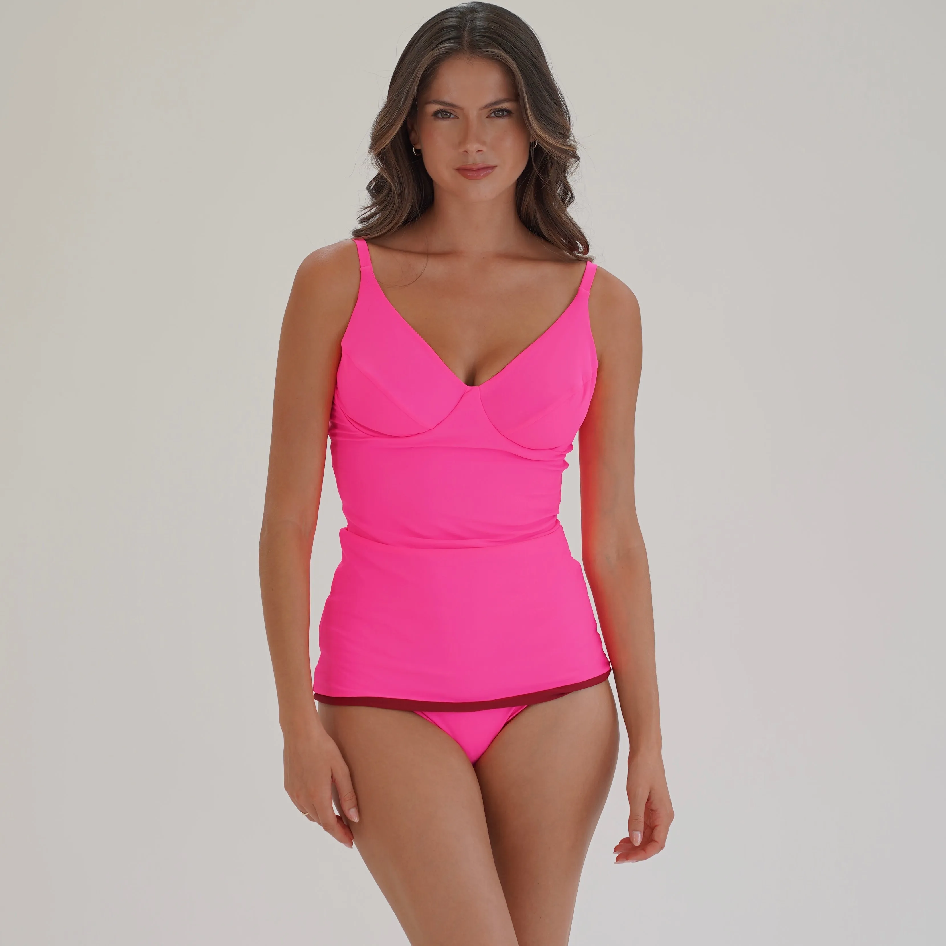 Reversible Tankini - Pink / Maroon
