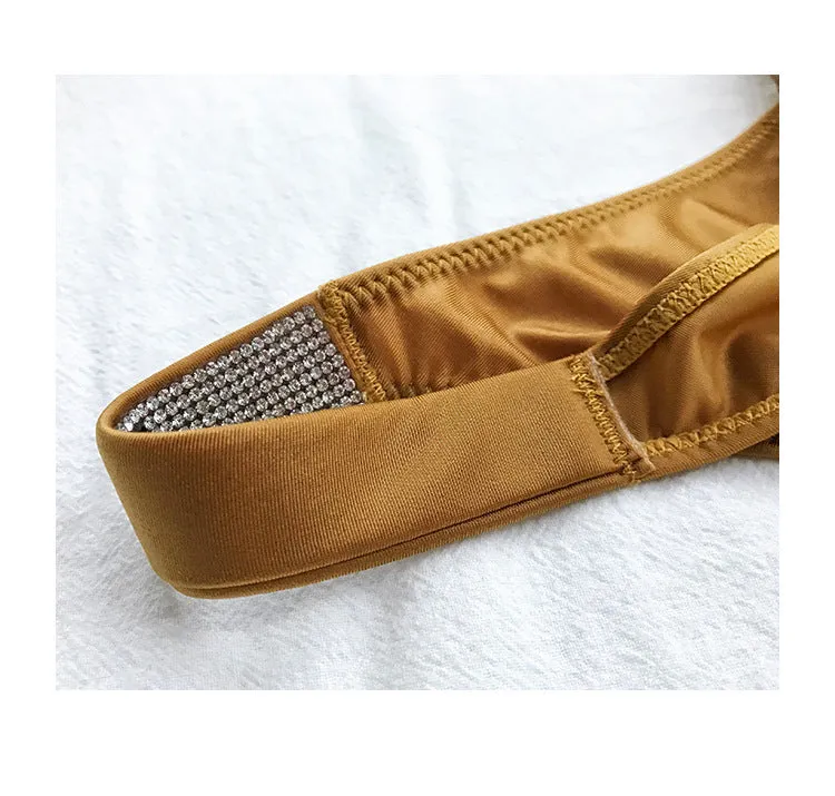 Rhinestone European And American Fitness Sports Hip Lifting Briefs Low Waist Comfort Fashion Hip Underwear For Women