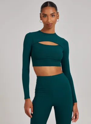 Ribbed Long Sleeve Letterbox Top