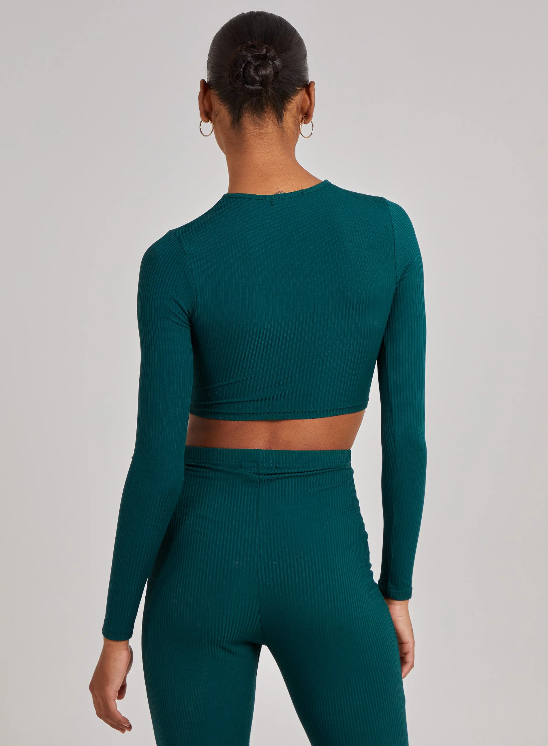 Ribbed Long Sleeve Letterbox Top
