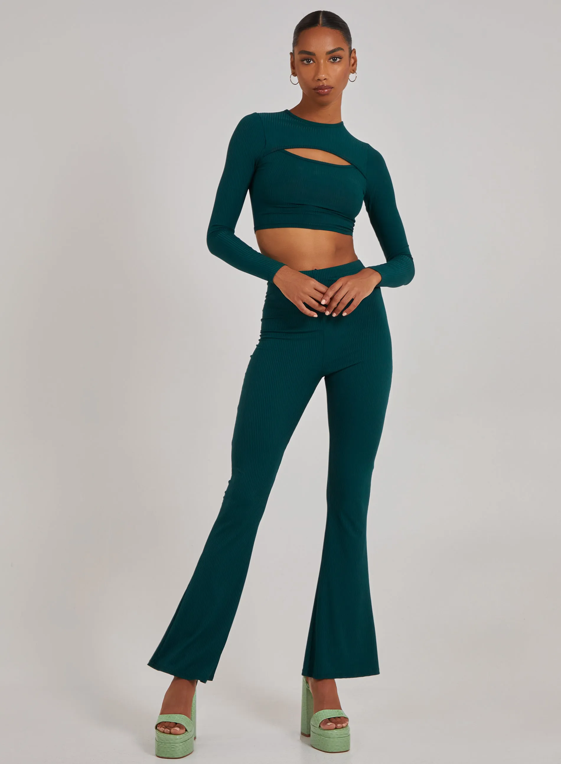 Ribbed Long Sleeve Letterbox Top