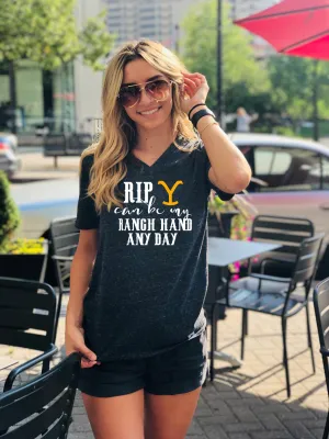 Rip Can Be My Ranch Hand Shirt - Yellowstone TV Show Shirt - Rip Wheeler Shirt - Dutton Shirt - Ranch Shirt Country  Unisex Tri-Blend V-Neck