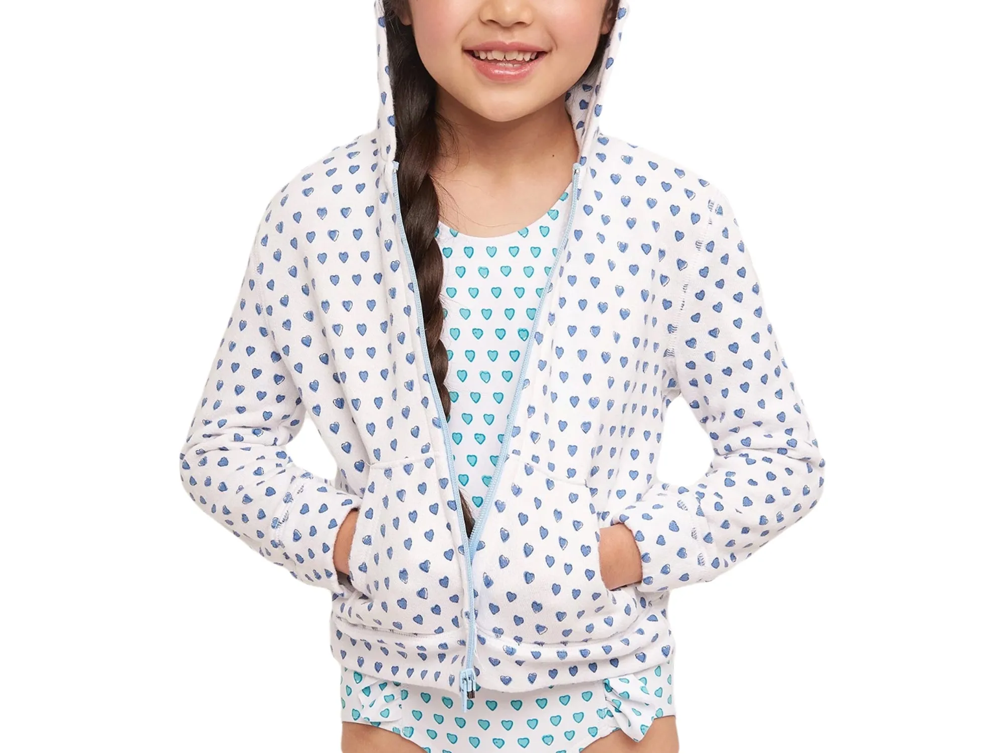 ROBERTA ROLLER RABBIT Girl's Hearts Harley Hoodie $78 NEW