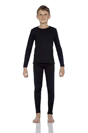 Rocky Thermal Underwear Set for Boys, Black