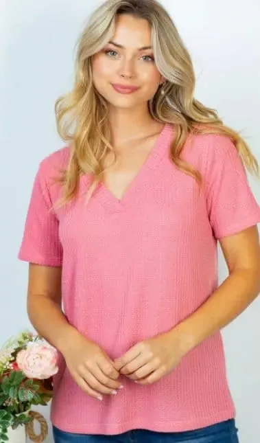 Rose Short Sleeve Knit Top