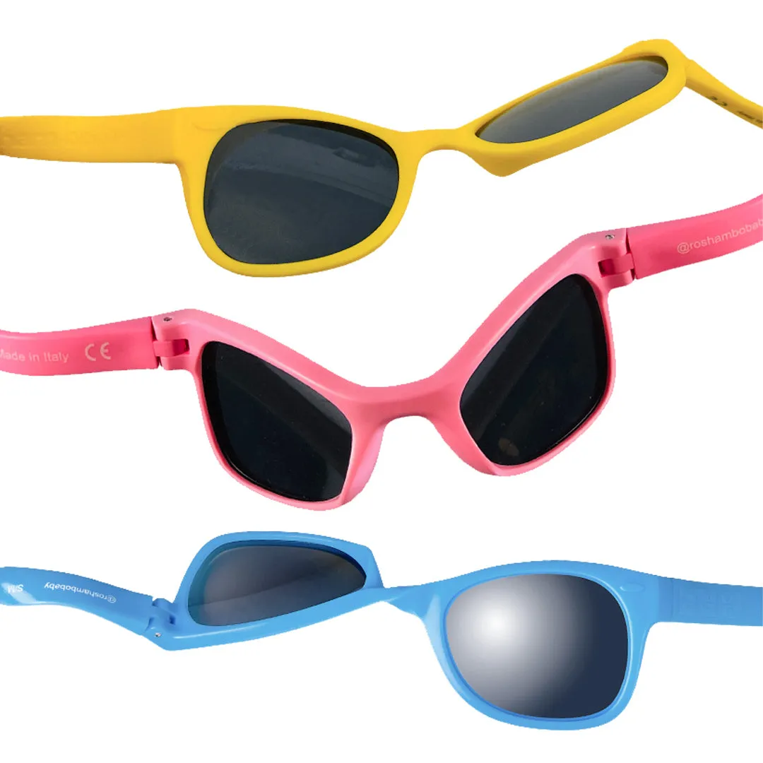 RuffleButts Baby Ice Cream One Piece with Roshambo Pink Glitter Sunglasses