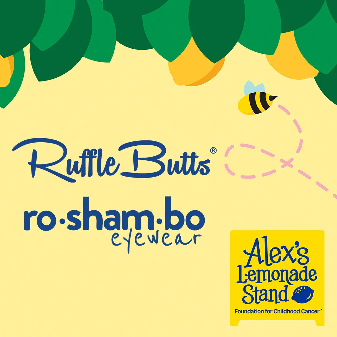RuggedButts Baby Jawsome Swim Trunks & Rash Guard with Roshambo Navy Sunglasses