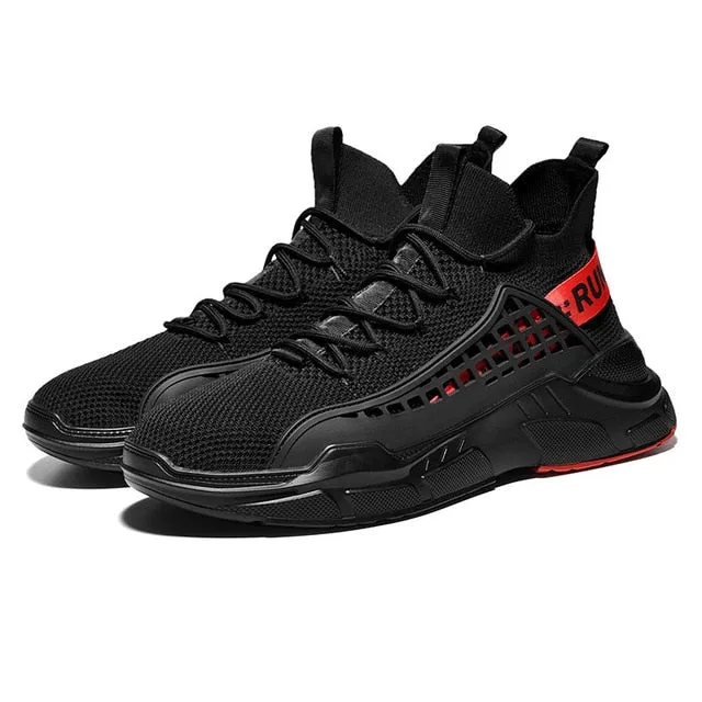 Running Shoes For Men Summer Sneakers Breathable Mesh Outdoor Sport Shoes Men Increase Black  Upper Lace Up Male Shoes