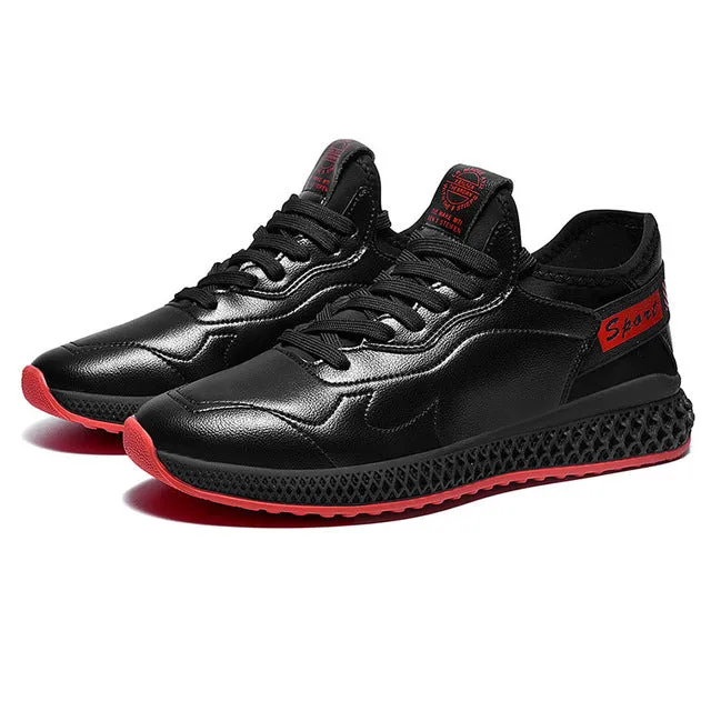 Running Shoes For Men Summer Sneakers Breathable Mesh Outdoor Sport Shoes Men Increase Black  Upper Lace Up Male Shoes
