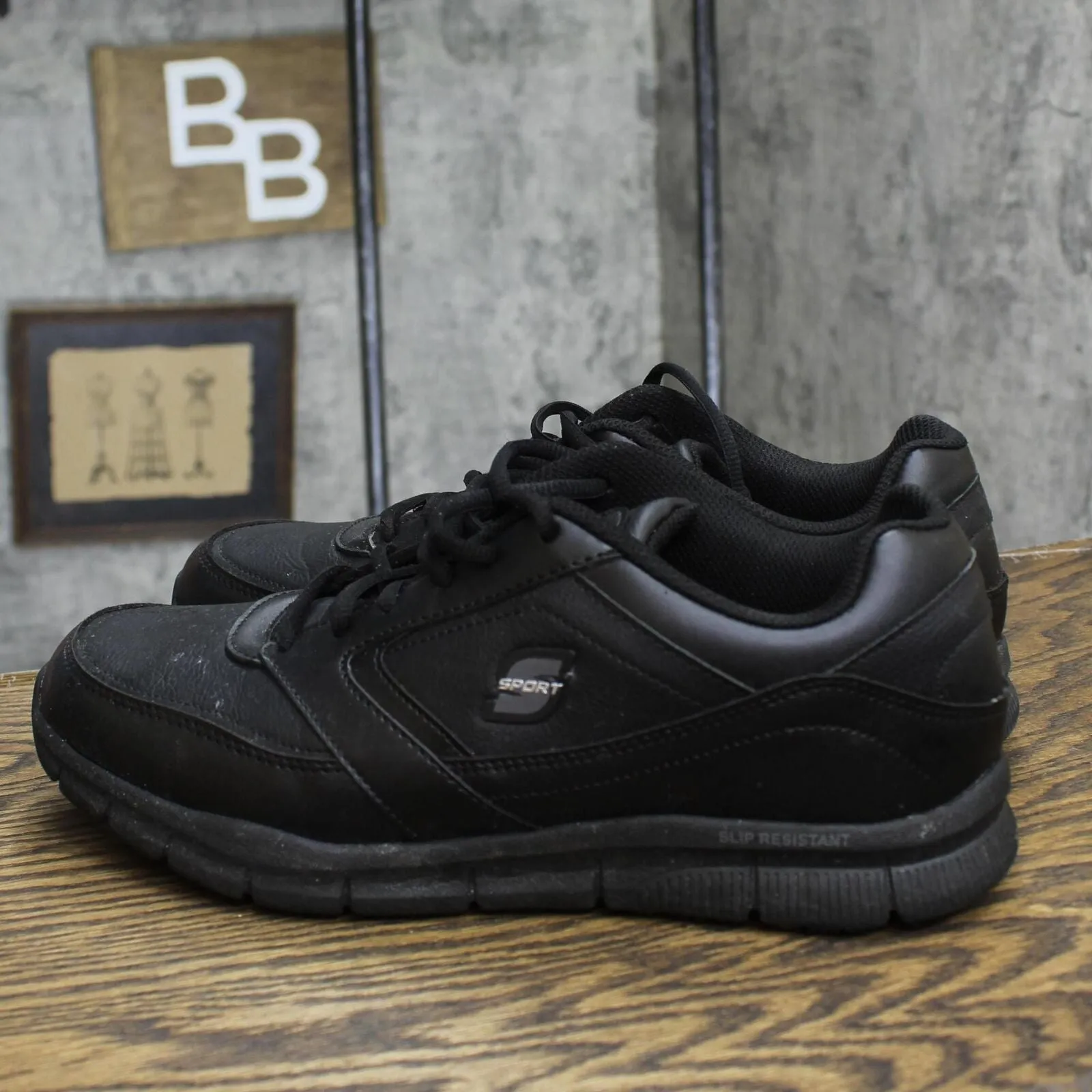 S Sport By Skechers Mens Brise Slip Resistant Sneakers 77424934 Black 10