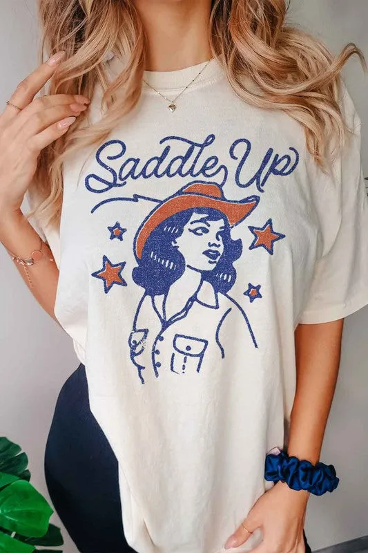 Saddle Up Country Oversized Graphic Tee