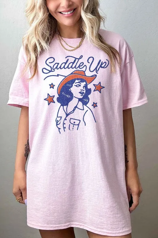 Saddle Up Country Oversized Graphic Tee