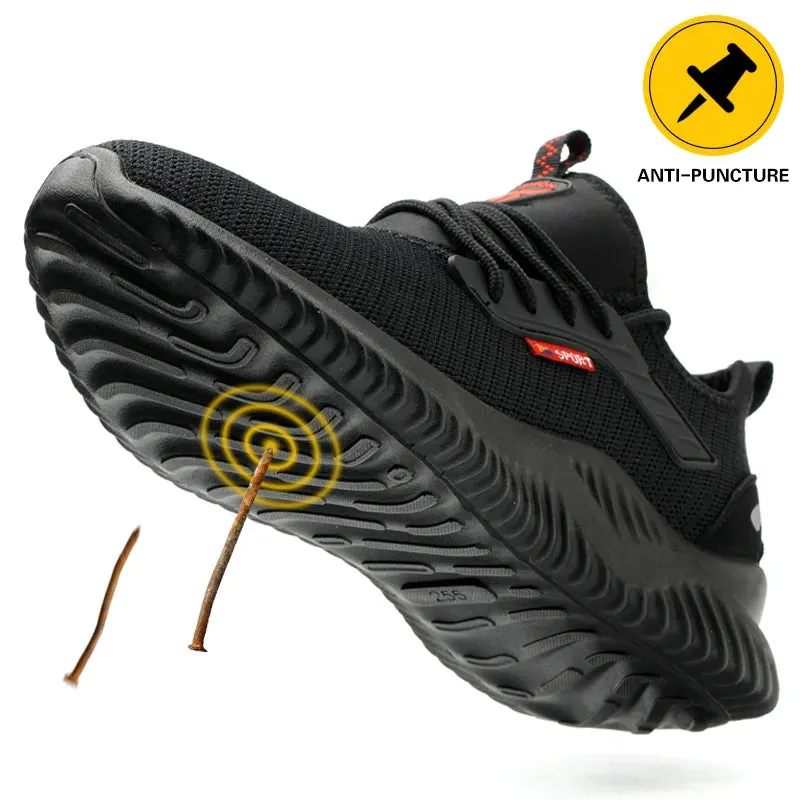Safety Shoes Men With Steel Toe Cap Anti-smash Men Work Shoes Sneakers