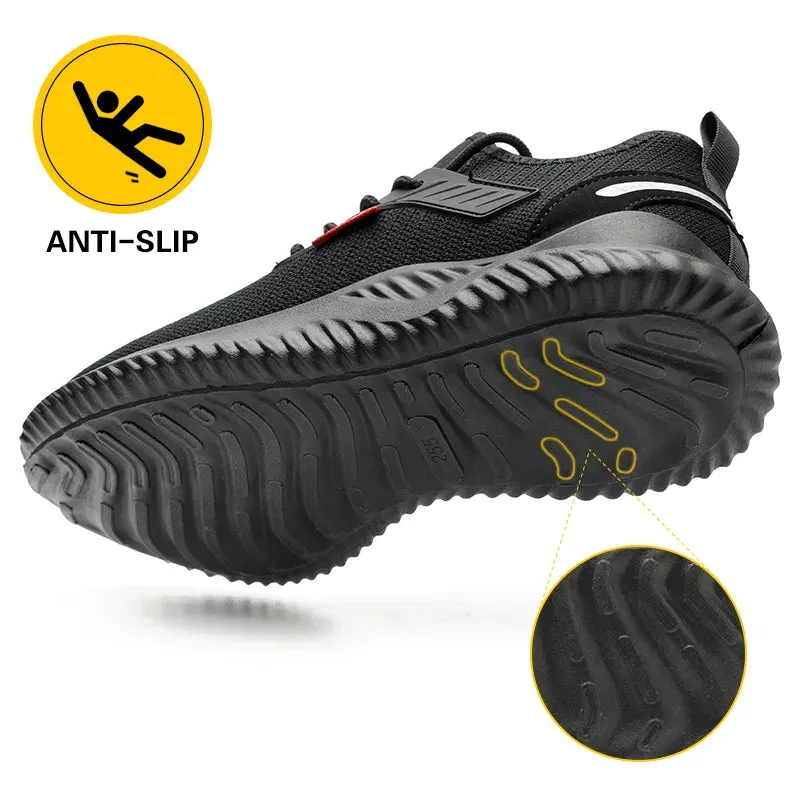 Safety Shoes Men With Steel Toe Cap Anti-smash Men Work Shoes Sneakers