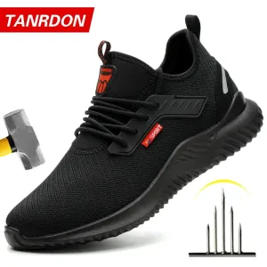 Safety Shoes Men With Steel Toe Cap Anti-smash Men Work Shoes Sneakers