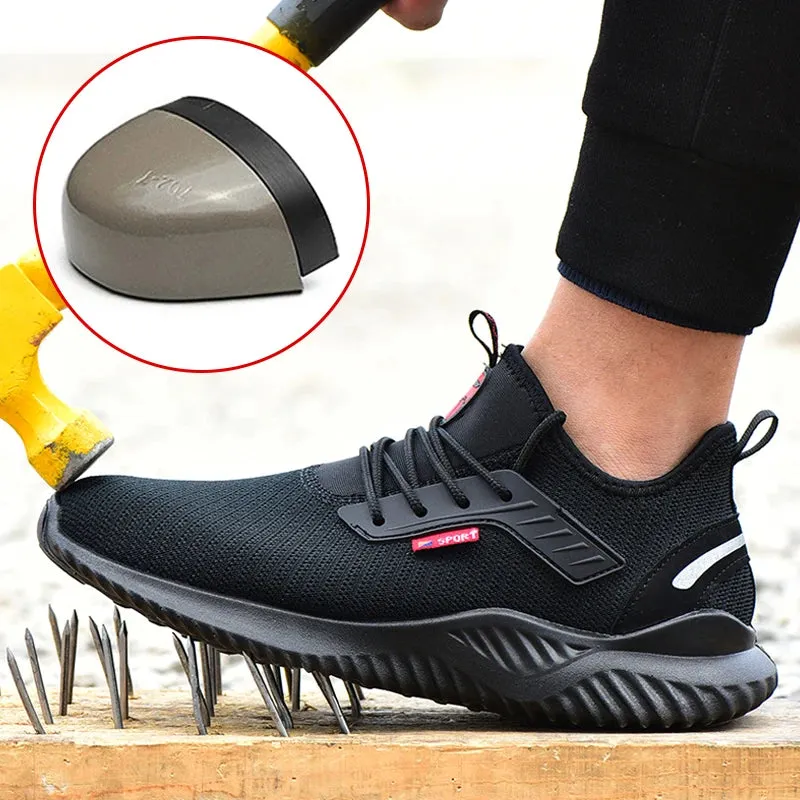Safety Shoes Men With Steel Toe Cap Anti-smash Men Work Shoes Sneakers