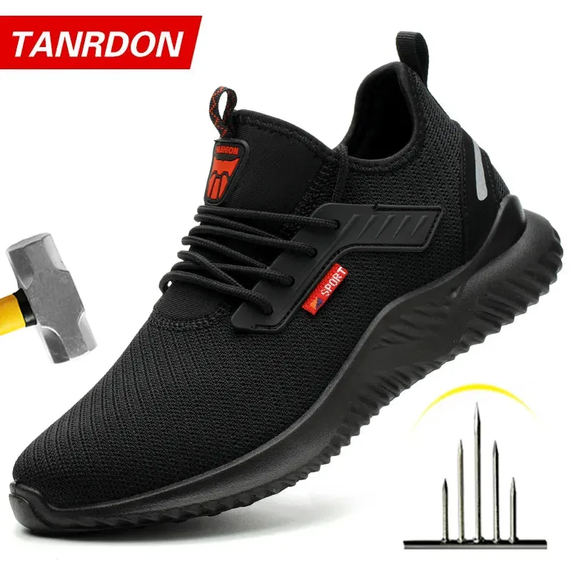 Safety Shoes Men With Steel Toe Cap Anti-smash Men Work Shoes Sneakers