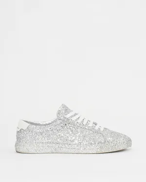 Saint Laurent Silver Glitter Andy Low-Top Sneakers - 39