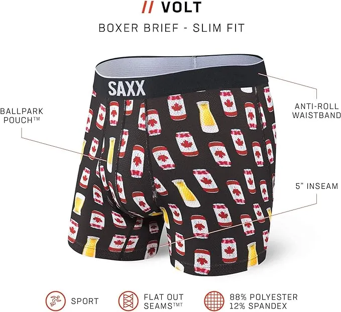 SAXX Underwear - Volt Boxer Brief - Canadian Lager - Size Small