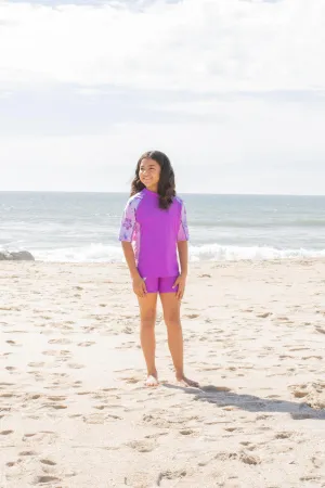 Seaside Short Sleeve Rash Guard - Malva (MADE IN USA)