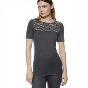 Serie Wool Love Short Sleeved Top in Thunder Grey