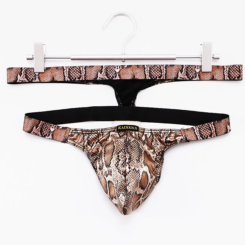 Sexy python patterned jumpsuit with thong straps