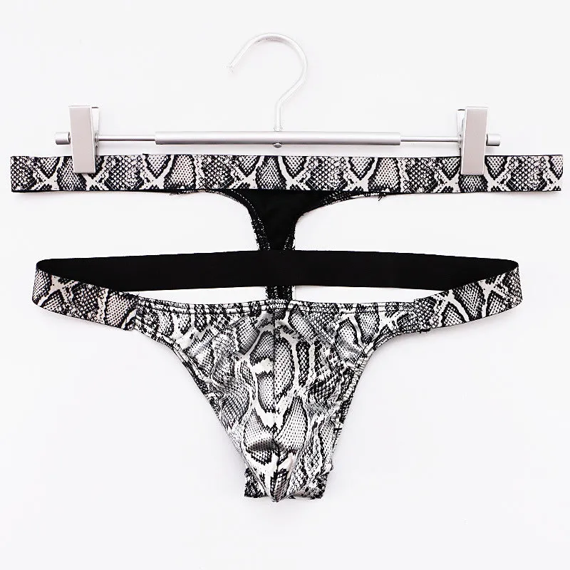 Sexy python patterned jumpsuit with thong straps