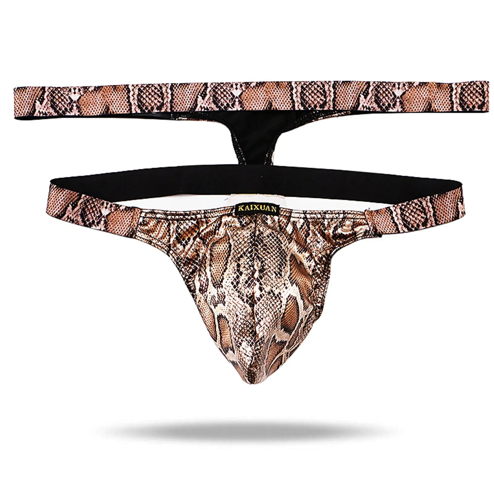 Sexy python patterned jumpsuit with thong straps