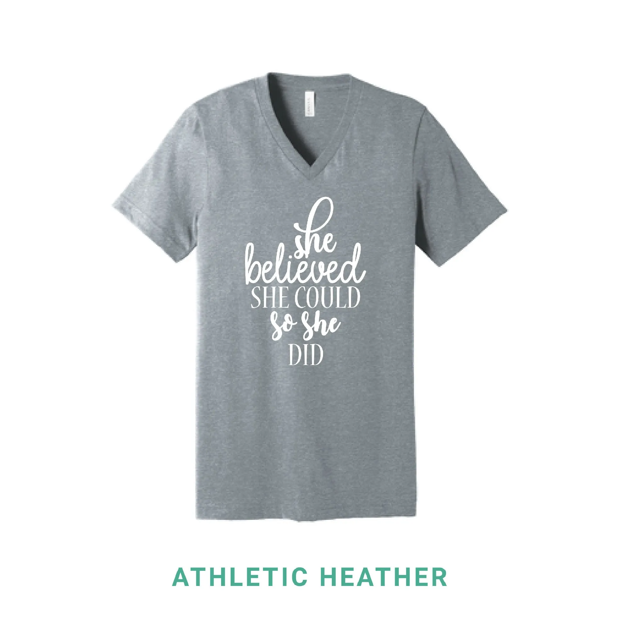 She Believed She Could V Neck T-Shirt