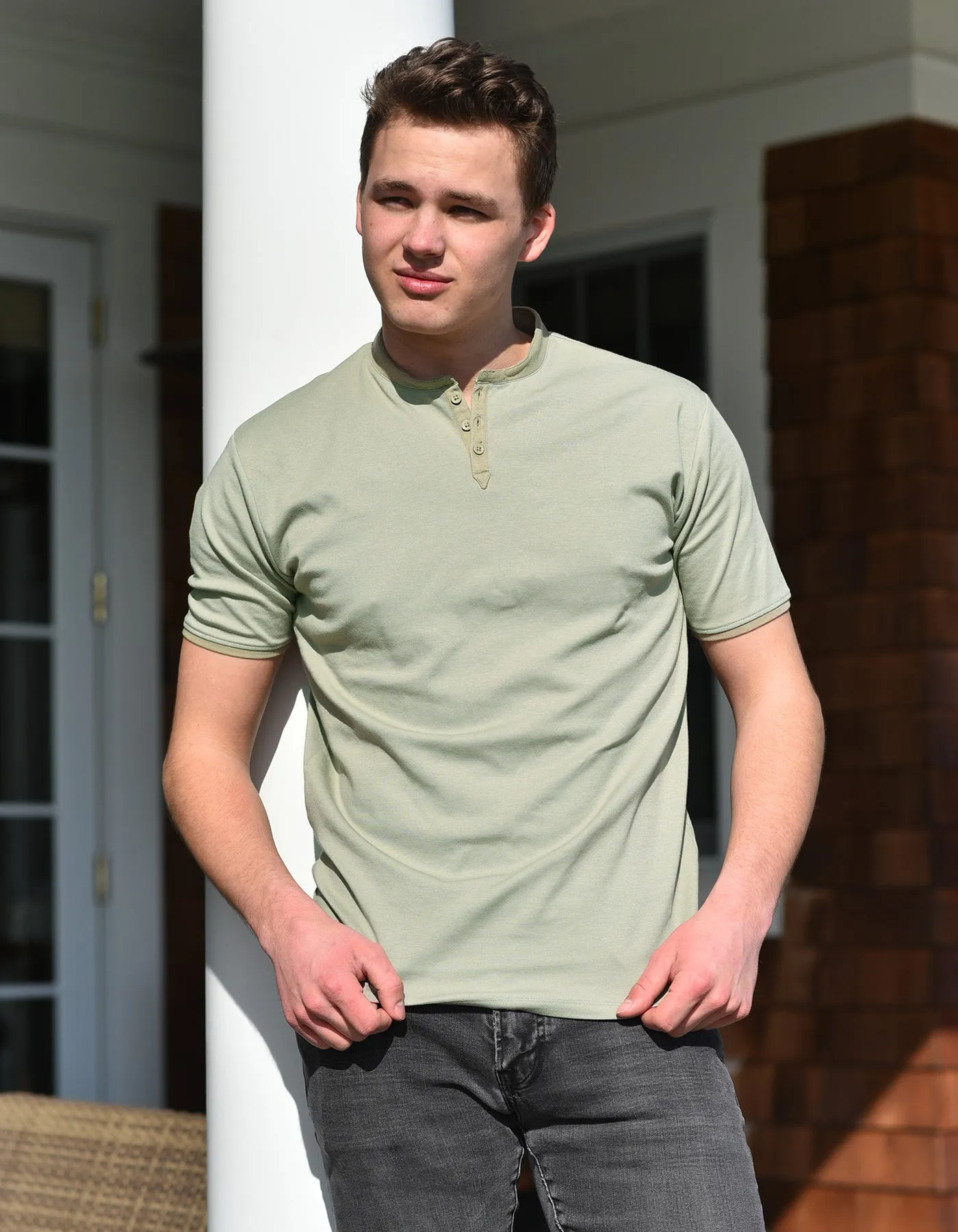 Short Sleeve Henley