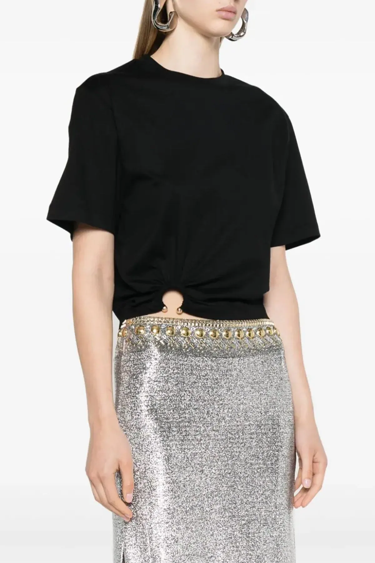 Signature Piercing Jersey T-Shirt in Black