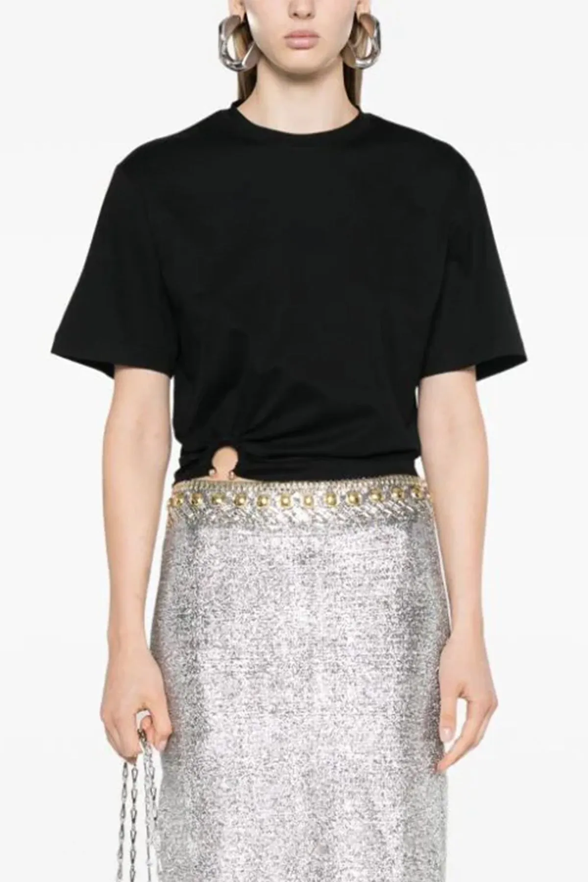 Signature Piercing Jersey T-Shirt in Black