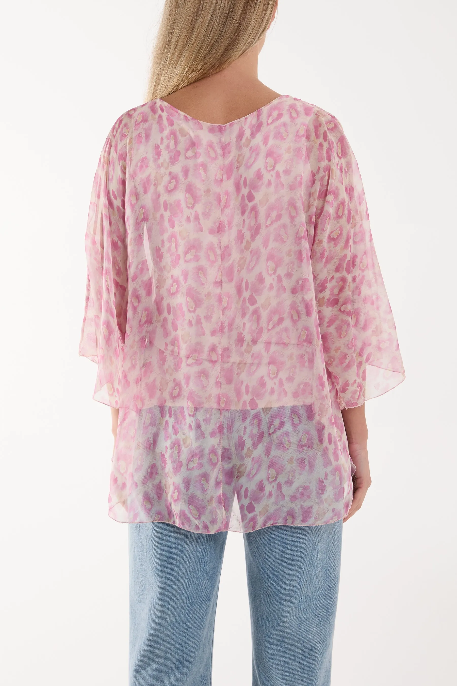 Silk Like Leopard Print Top