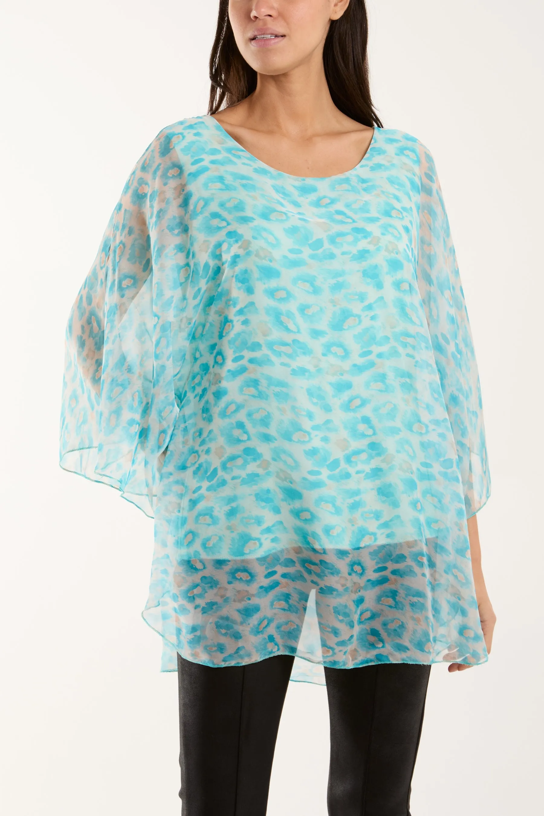 Silk Like Leopard Print Top