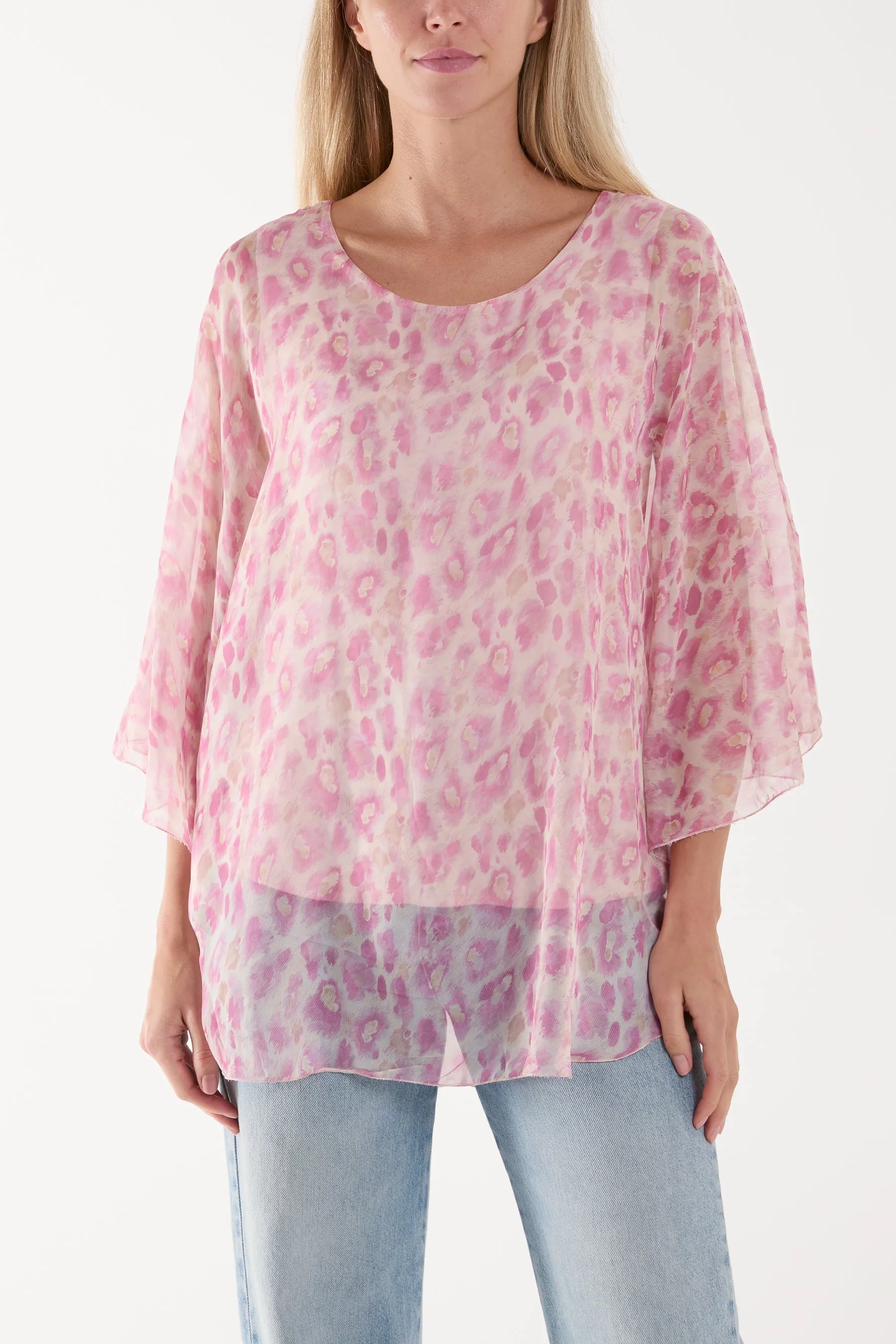 Silk Like Leopard Print Top