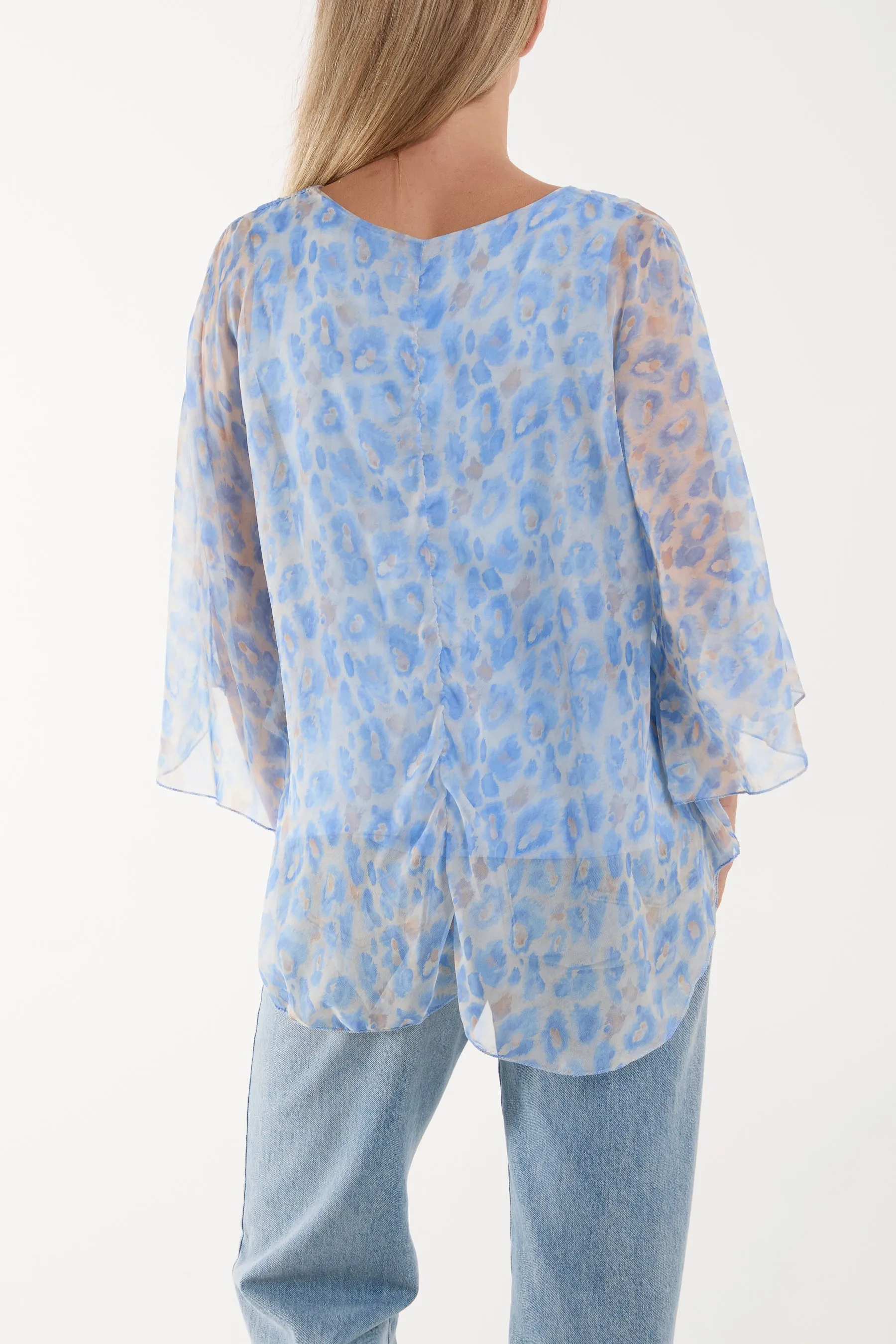 Silk Like Leopard Print Top