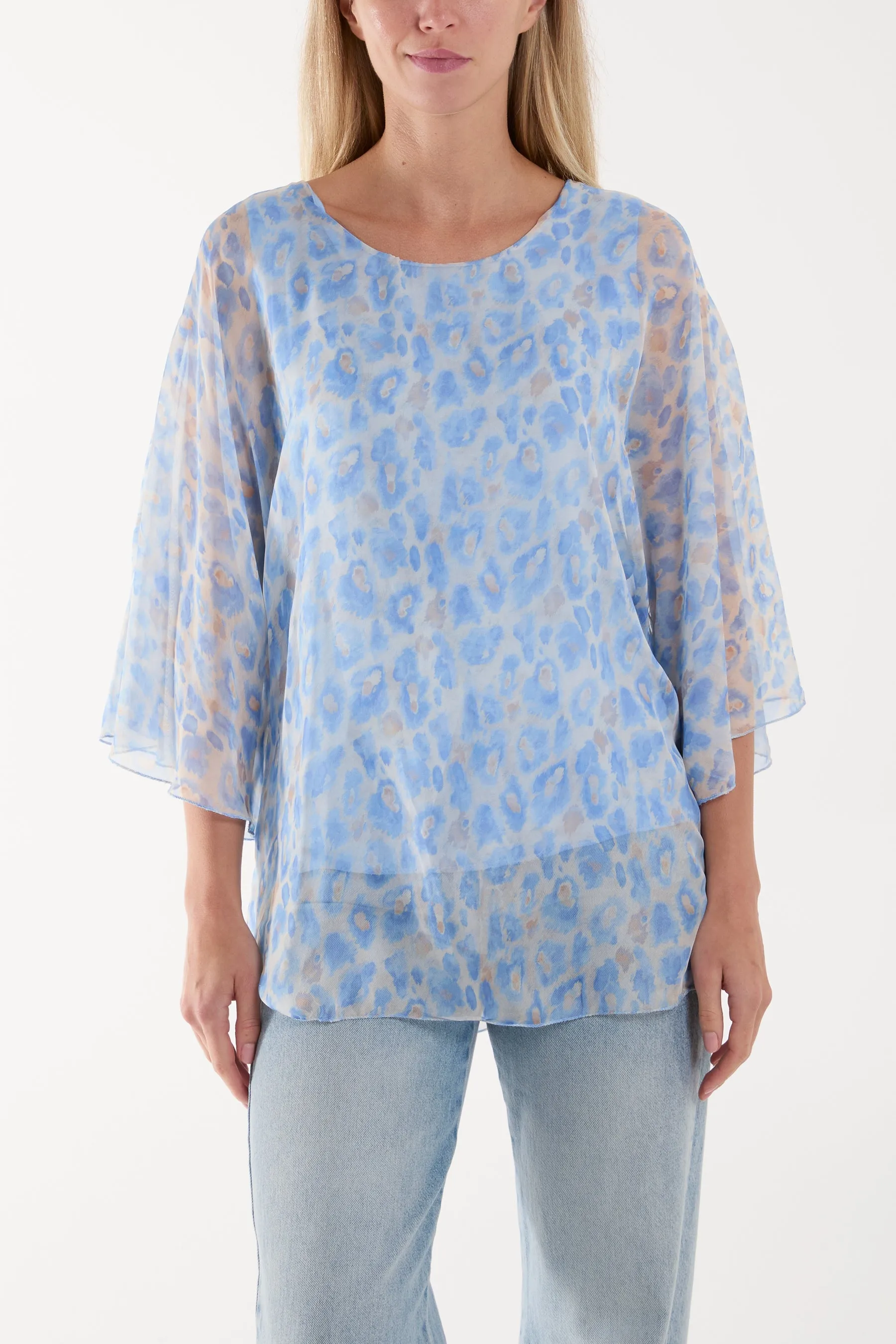 Silk Like Leopard Print Top