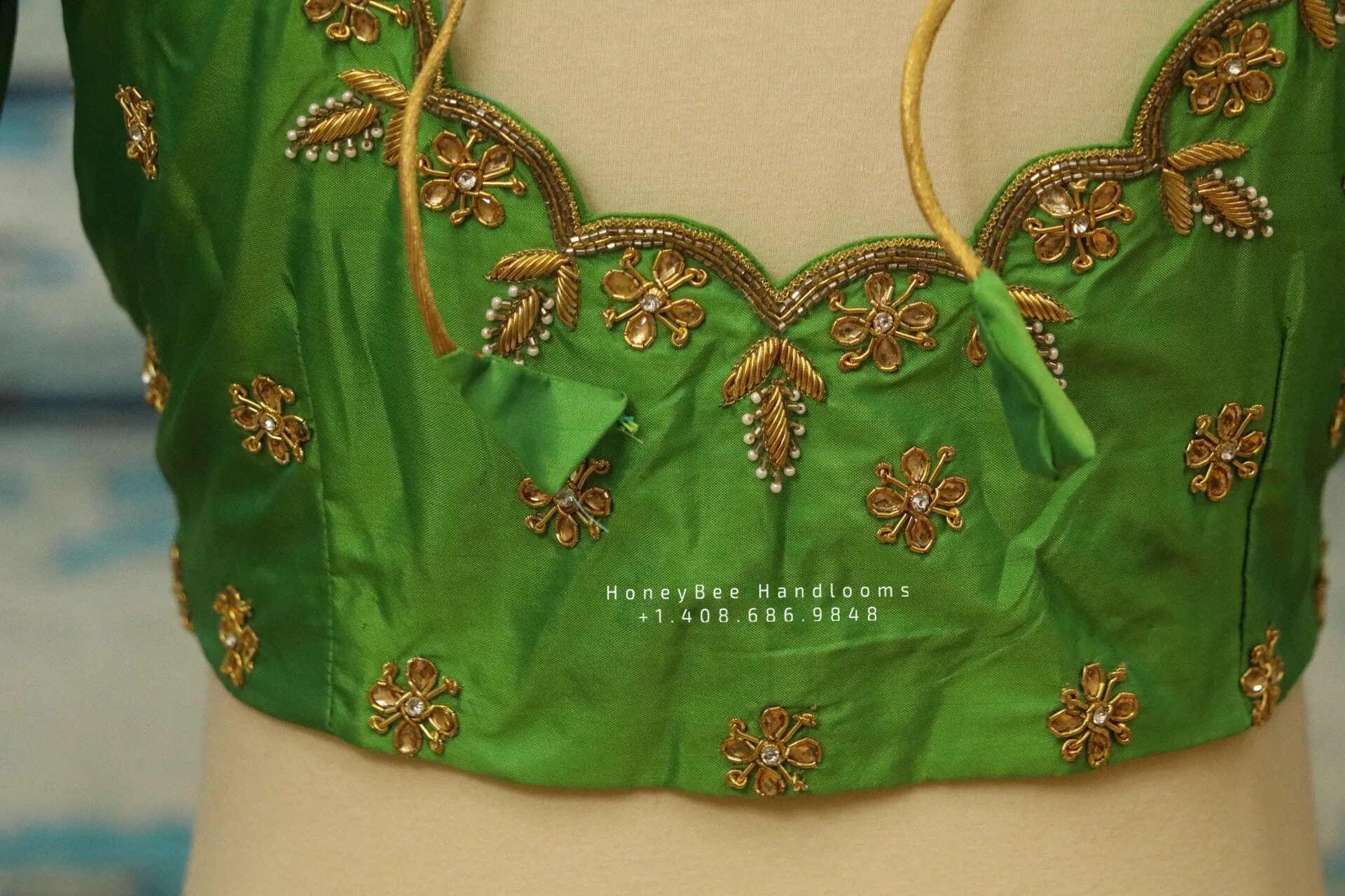 Silk saree blouse | bridal blouse | Saree Blouse | Blouse | Silk Blouse | Maggamwork blouse | Heavy work blouse HoneyBee Handlooms