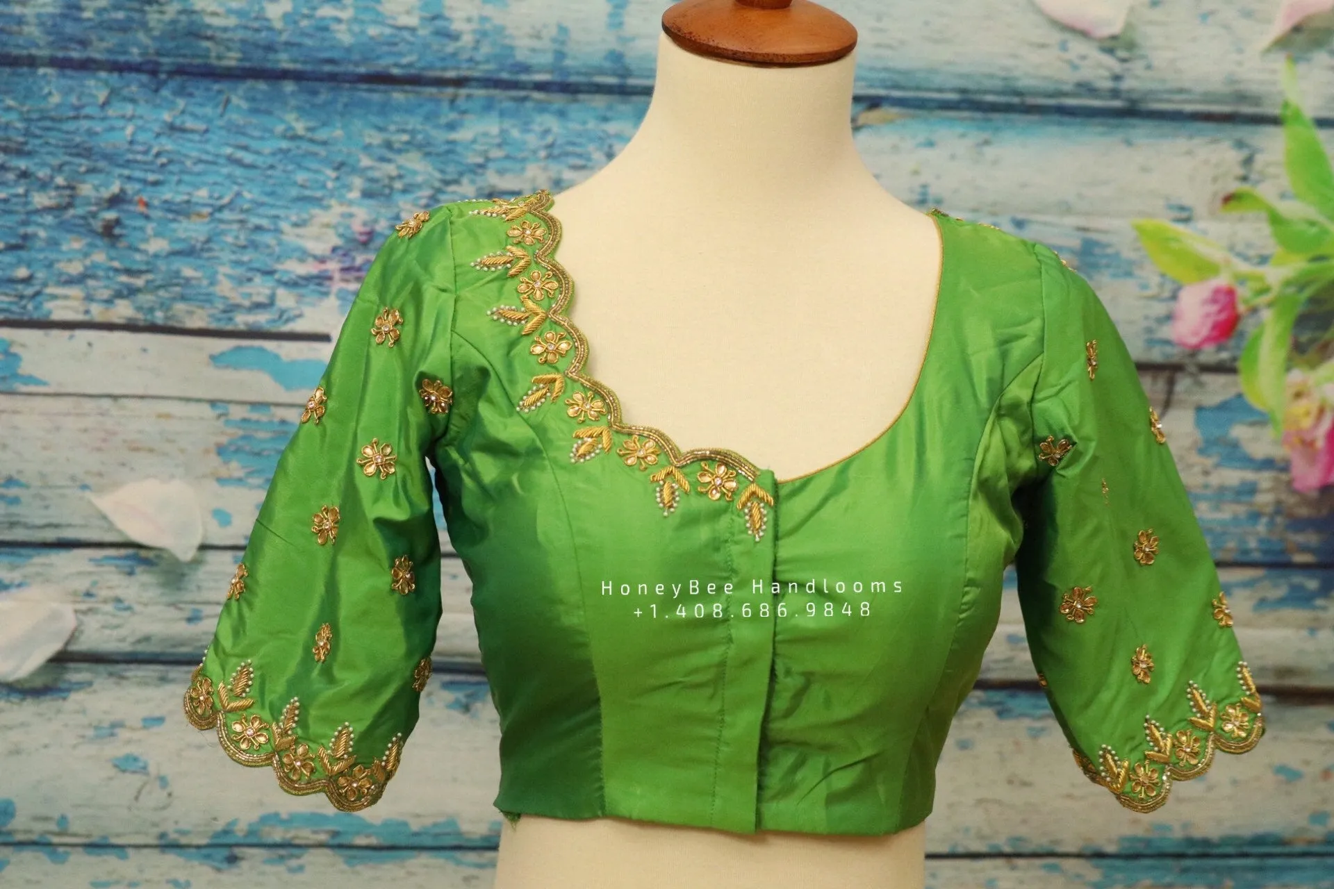 Silk saree blouse | bridal blouse | Saree Blouse | Blouse | Silk Blouse | Maggamwork blouse | Heavy work blouse HoneyBee Handlooms