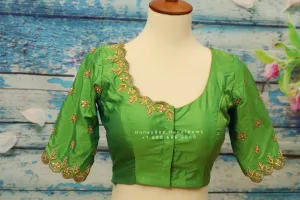 Silk saree blouse | bridal blouse | Saree Blouse | Blouse | Silk Blouse | Maggamwork blouse | Heavy work blouse HoneyBee Handlooms