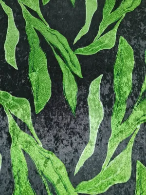 Silky Velvet Fabric , Leaf Pattern Fabric