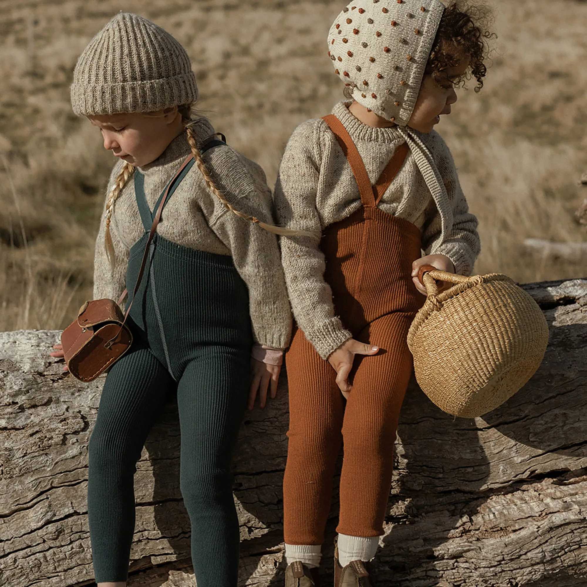 Silly Silas Wooly Footless Tights with Braces - Ginger