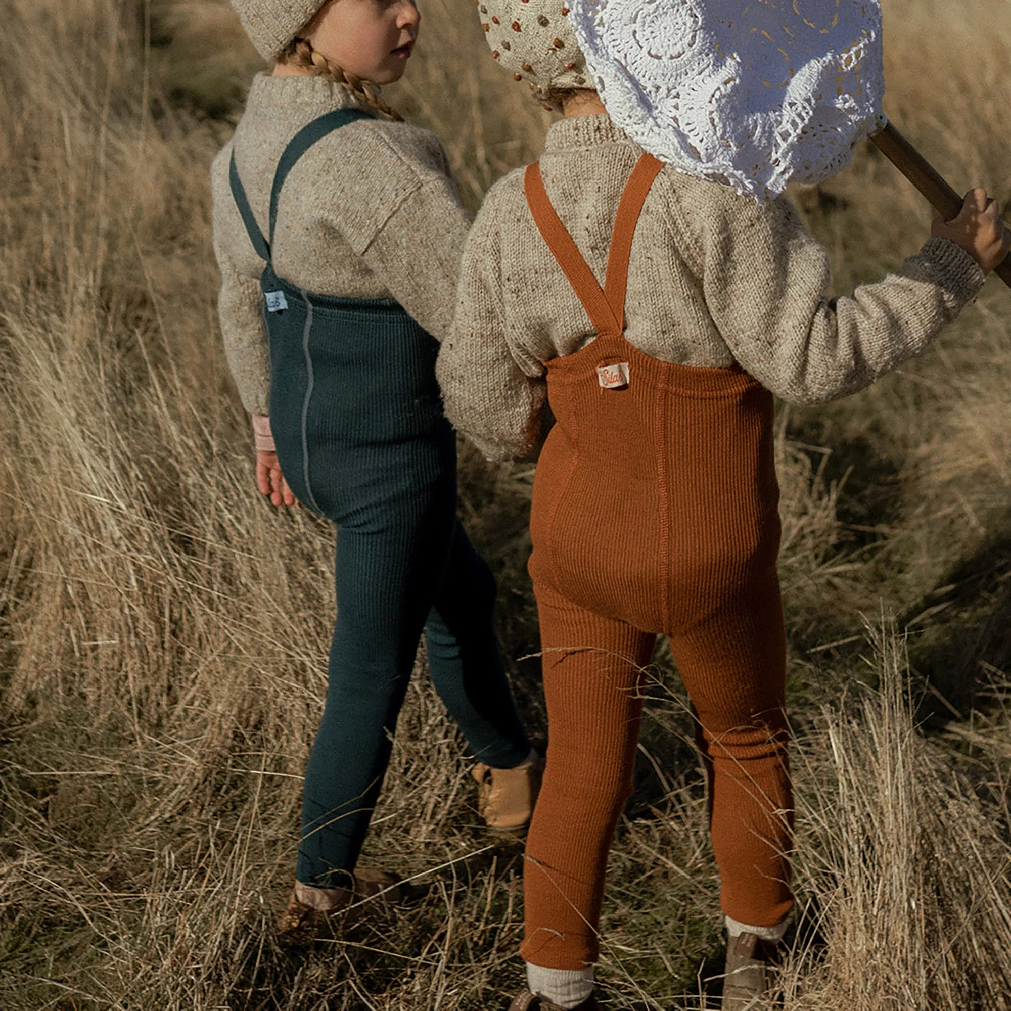 Silly Silas Wooly Footless Tights with Braces - Ginger