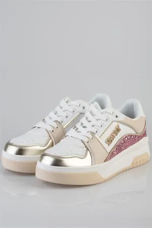 Sissyboy Ladies Glitter Block Sneaker Natural