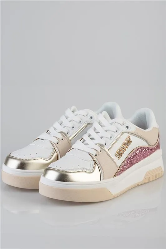 Sissyboy Ladies Glitter Block Sneaker Natural